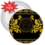 Gold Medusa 3  Button (10 pack)