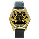 Gold Medusa Round Gold Metal Watch