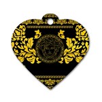 Gold Medusa Dog Tag Heart (One Side)