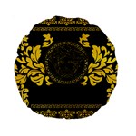 Gold Medusa Standard 15  Premium Round Cushion 