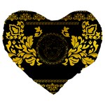 Gold Medusa Large 19  Premium Heart Shape Cushion