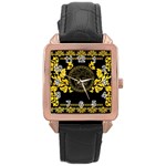 Gold Medusa Rose Gold Leather Watch 