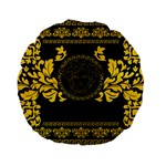 Gold Medusa Standard 15  Premium Flano Round Cushion 