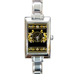 Gold Medusa Rectangle Italian Charm Watch