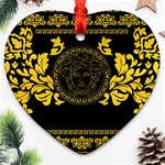 Gold Medusa Heart Ornament (Two Sides)