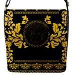 Gold Medusa Flap Closure Messenger Bag (S)