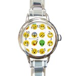 Emoji Happy Face Round Italian Charm Watch