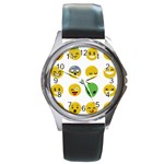 Emoji Happy Face Round Metal Watch