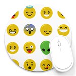 Emoji Happy Face Round Mousepad