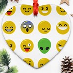 Emoji Happy Face Ornament (Heart)