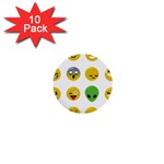 Emoji Happy Face 1  Mini Button (10 pack) 