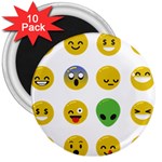 Emoji Happy Face 3  Magnet (10 pack)