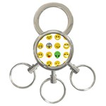 Emoji Happy Face 3-Ring Key Chain