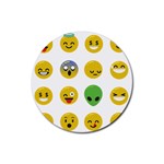 Emoji Happy Face Rubber Round Coaster (4 pack)