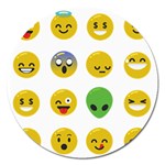 Emoji Happy Face Magnet 5  (Round)