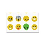 Emoji Happy Face Sticker Rectangular (10 pack)