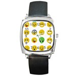 Emoji Happy Face Square Metal Watch