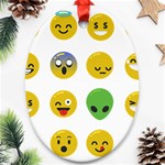 Emoji Happy Face Oval Ornament (Two Sides)