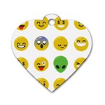 Emoji Happy Face Dog Tag Heart (One Side)