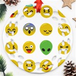 Emoji Happy Face Ornament (Round Filigree)