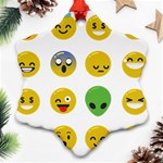 Emoji Happy Face Ornament (Snowflake)