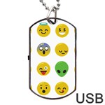 Emoji Happy Face Dog Tag USB Flash (One Side)