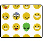 Emoji Happy Face Double Sided Fleece Blanket (Medium)