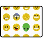 Emoji Happy Face Double Sided Fleece Blanket (Large)