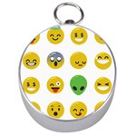 Emoji Happy Face Silver Compass