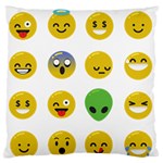 Emoji Happy Face Large Flano Cushion Case (One Side)