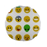 Emoji Happy Face Standard 15  Premium Flano Round Cushion 