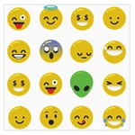 Emoji Happy Face Large Satin Scarf (Square)