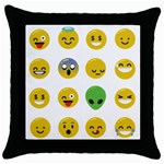 Emoji Happy Face Throw Pillow Case (Black)