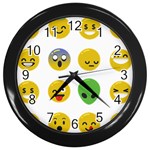 Emoji Happy Face Wall Clock (Black)