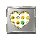 Emoji Happy Face Mega Link Heart Italian Charm (18mm)