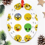 Emoji Happy Face Ornament (Oval Filigree)