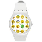 Emoji Happy Face Round Plastic Sport Watch (M)