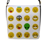 Emoji Happy Face Flap Closure Messenger Bag (L)