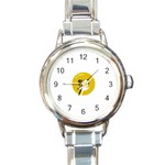 Money Eyes Emoji Round Italian Charm Watch