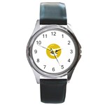 Money Eyes Emoji Round Metal Watch