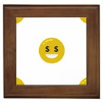 Money Eyes Emoji Framed Tile