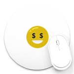 Money Eyes Emoji Round Mousepad