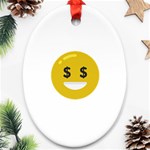 Money Eyes Emoji Ornament (Oval)