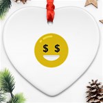 Money Eyes Emoji Ornament (Heart)