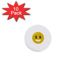 Money Eyes Emoji 1  Mini Button (10 pack) 