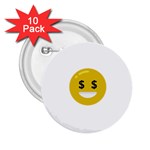 Money Eyes Emoji 2.25  Button (10 pack)