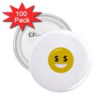 Money Eyes Emoji 2.25  Button (100 pack)