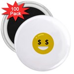 Money Eyes Emoji 3  Magnet (100 pack)