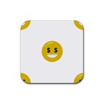 Money Eyes Emoji Rubber Coaster (Square)