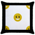 Money Eyes Emoji Throw Pillow Case (Black)